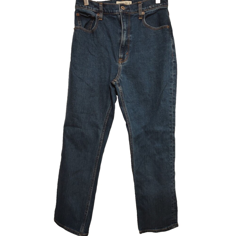 Abercrombie & Fitch Ankle Straight Ultra High Rise Women Blue Jeans Size 26/2
